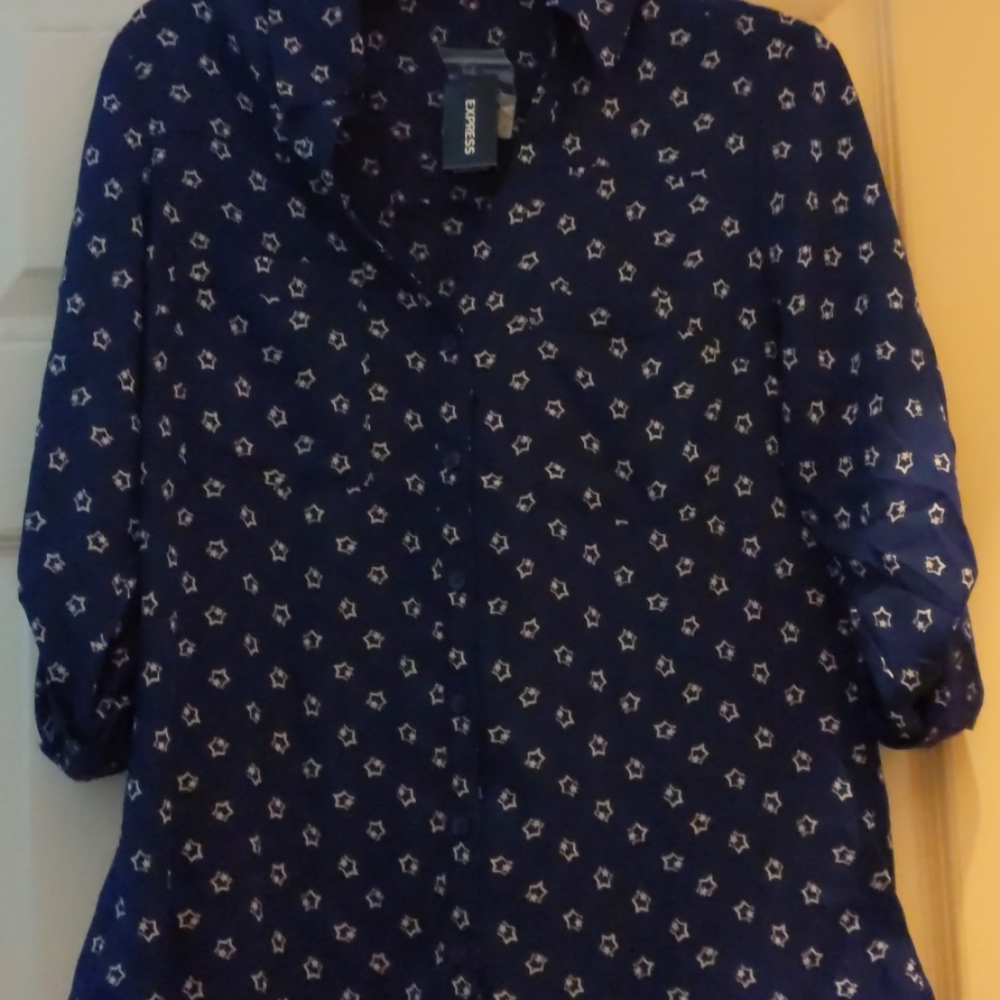 Express Portofino Blouse Discontinued Star Print